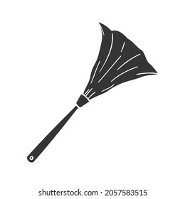 Duster Icon Silhouette Illustration. Cleaner Brush Vector Graphic Pictogram Symbol Clip Art. Doodle Sketch Black Sign.