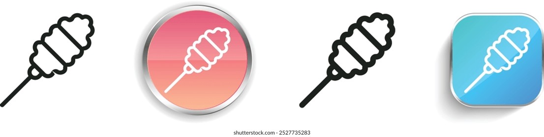 ícone do espanador. Design fino, linear, regular e estilo botão isolado no fundo branco