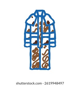 duster outerwear male doodle icon sketch vector. duster outerwear male sign. isolated symbol illustration