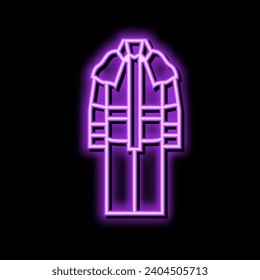 duster outerwear male neon light sign vector. duster outerwear male sign. isolated symbol illustration