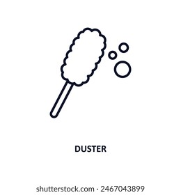 duster outline icon.  Thin line icon from cleaning collection. Editable vector isolated on white background