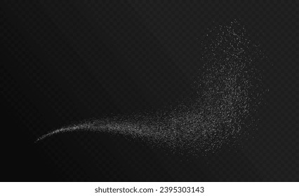 Dusting air vector png. Spray water, air, dust, medicine. Fast flow of air, dust, water. Imitation spray, aerosol can, bottle, vial.	
