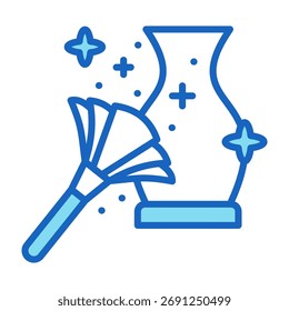 Icono de polvo Color azul Estilo Ilustración vectorial
