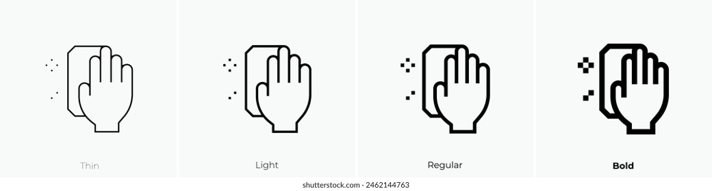 dusting icon. Thin, Light Regular And Bold style design isolated on white background