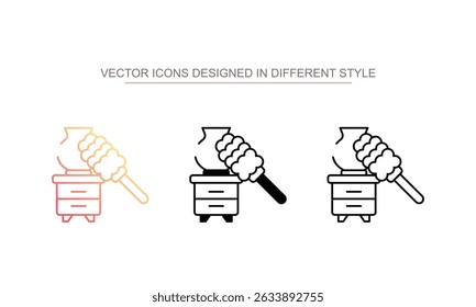 Dusting Off icon design with white background stock illustration