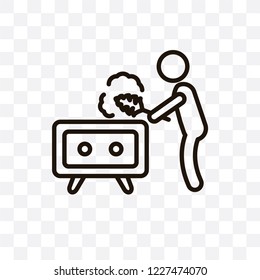 Dusting vector linear icon isolated on transparent background, Dusting transparency concept can be used for web and mobile