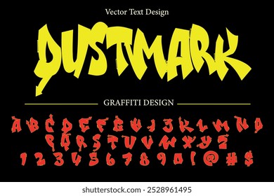 DustMark Graffiti Font vector text design, Perfect For logo designing, graffiti art, vector illustration, typography, wall art, and Other projects. SHOTLISTseason. 