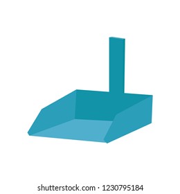 Dustpan. Blue. Cleaning. Logo dustpan. Vector illustration. EPS 10.