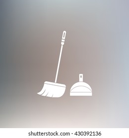  dustpan,  broom,  cleaning, vector icon 