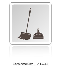  dustpan,  broom,  cleaning, vector icon 