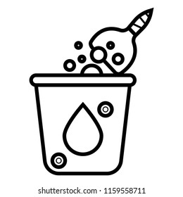 dustpan, bucket, cleaning, vector icon