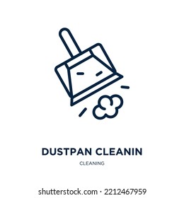 dustpan cleanin icon from cleaning collection. Thin linear dustpan cleanin, clean, laundry outline icon isolated on white background. Line vector dustpan cleanin sign, symbol for web and mobile