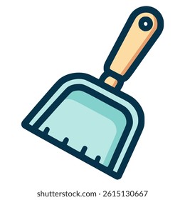 dustpan cleaning service flat color vector illustration template design