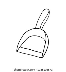 Dustpan doodle icon in vector. Hand drawn dustpan icon in vector