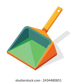 Dustpan flat vector illustration on white background