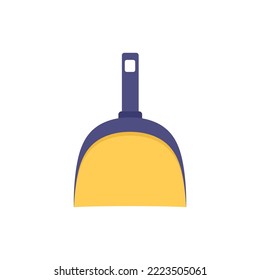 dustpan for floor sweeping and house cleaning, flat vector illustration isolated on white background, cartoon style