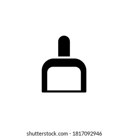 dustpan Icon in black flat glyph, filled style isolated on white background