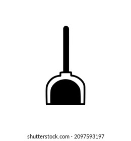 dustpan Icon in black flat glyph, filled style isolated on white background