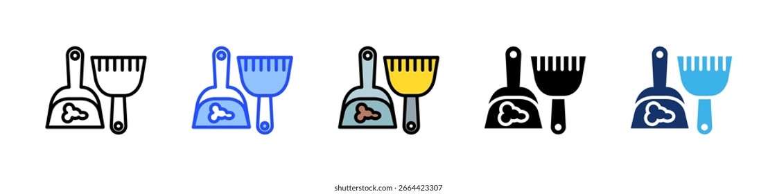 Dustpan Icon Collection With Multiple Styles
