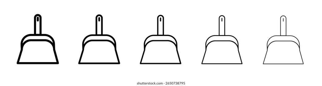 Logotipo de conjunto de ilustración plana de icono de recogedor