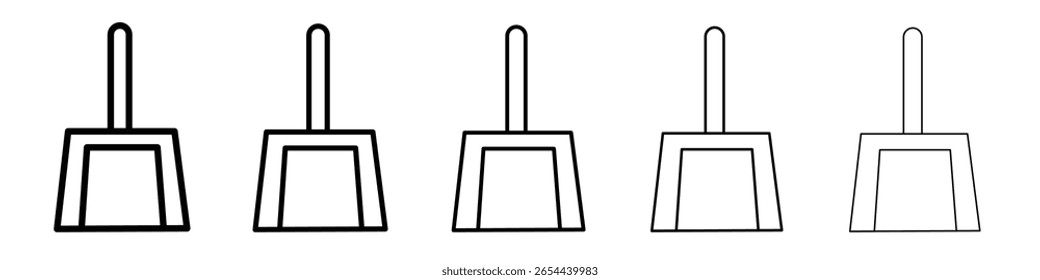 Logotipo de conjunto de ilustración plana de icono de recogedor
