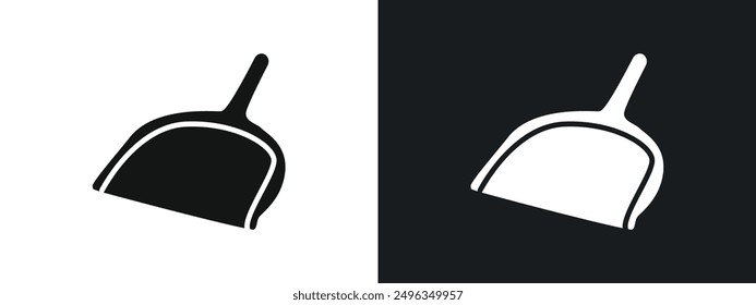 Dustpan icon linear graphics set vector in black