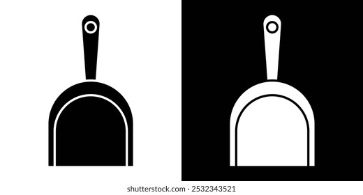 Ícone de Dustpan logotipo linear isolado
