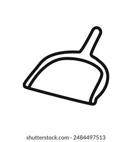 Dustpan icon linear vector graphics sign