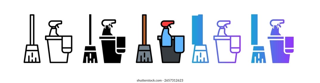 Ilustração de vetor múltiplo de ícone de painel de poeira