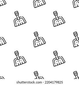 dustpan icon pattern. Seamless dustpan pattern on white background.