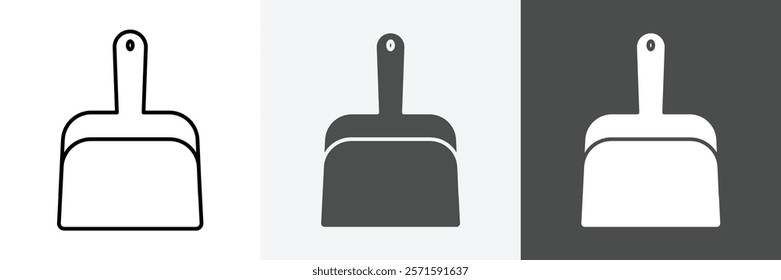 Dustpan icon set vector art
