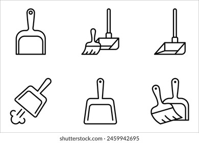 Dustpan Icon set, Vector Graphics Illustrations on white background