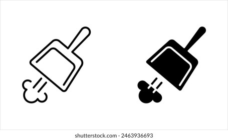 Dustpan Icon set, Vector Graphics Illustrations on white background