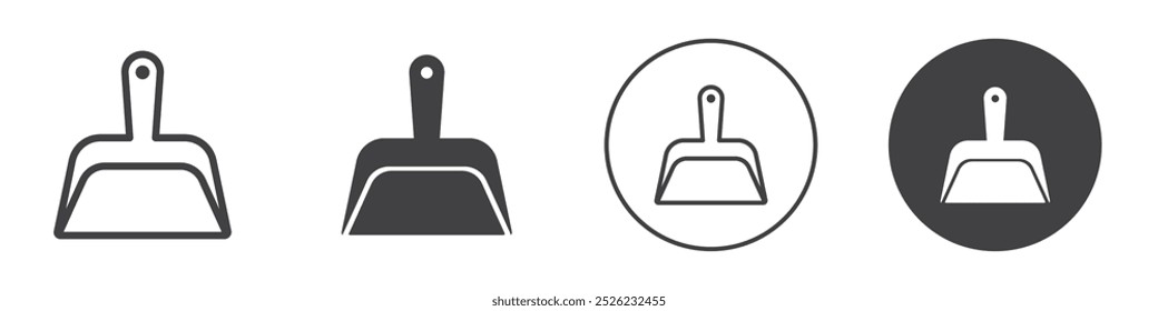 Dustpan icon Simple outline vector logo