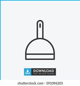 dustpan icon. Simple outline dustpan vector icon. On white background.