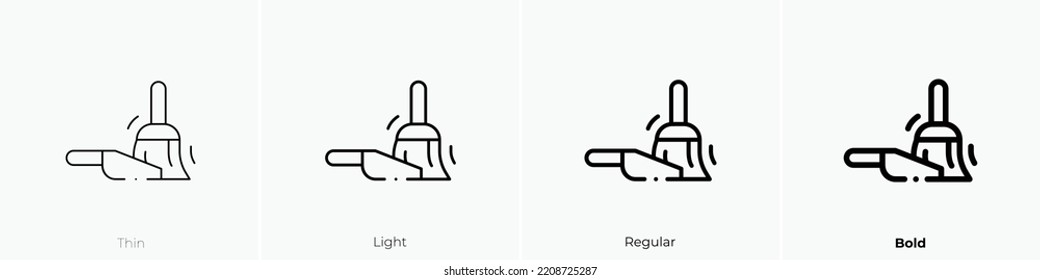 dustpan icon. Thin, Light Regular And Bold style design isolated on white background