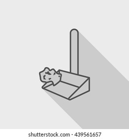 Dustpan icon , Vector flat long shadow design.