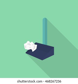 Dustpan icon , Vector flat long shadow design.