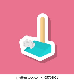 Dustpan icon , Vector flat long shadow design.