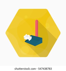 Dustpan icon , Vector flat long shadow design.