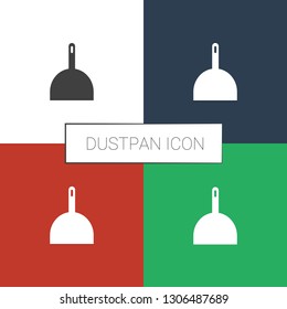 dustpan icon white background. Editable filled dustpan icon from cleaning. Trendy dustpan icon for web and mobile.