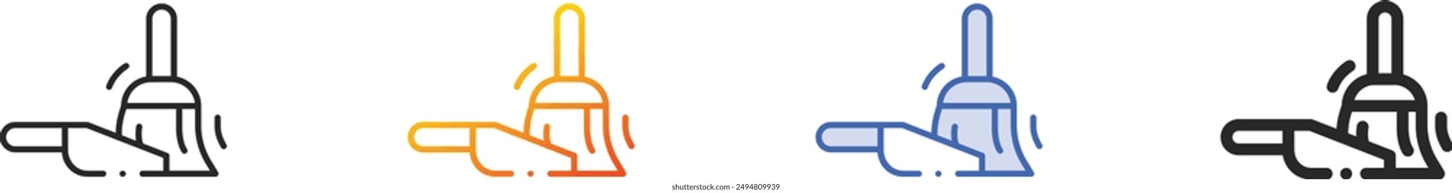 dustpan icon.Thin Linear, Gradient, Blue Stroke and bold Style Design Isolated On White Background