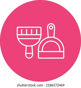 Dustpan line circle icon vector image. Can also be used for web apps, mobile apps and print media.