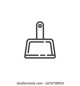 Dustpan line icon. linear style sign for mobile concept and web design. House cleaning dustpan outline vector icon. Symbol, logo illustration. Vector graphics