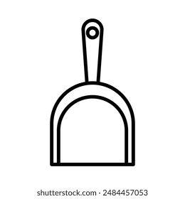 Dustpan linear logo mark in black and white
