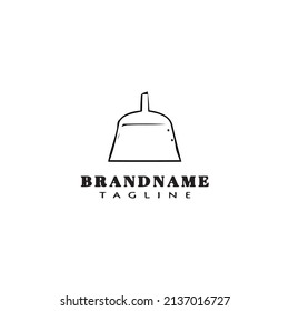 diseño de icono del logo de dustpan negro vector aislado