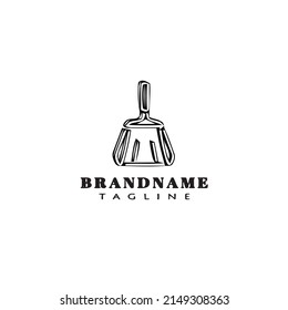diseño de icono del logo de dustpan negro vector aislado