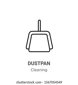 Dustpan outline vector icon. Thin line black dustpan icon, flat vector simple element illustration from editable cleaning concept isolated on white background