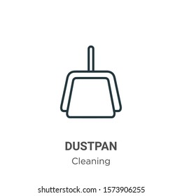 Dustpan outline vector icon. Thin line black dustpan icon, flat vector simple element illustration from editable cleaning concept isolated on white background