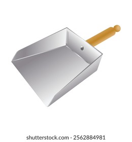 Dustpan Short Handle Heavy Duty Vintage Dust Pan Dust Shovel for Fireplace Garage Workshop Tabletop Illustration